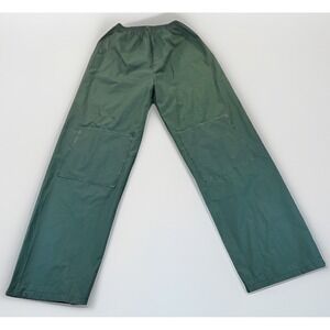 Vintage Remington Rain Pants Green Nylon PVC Coated Mens L Hunting Utility